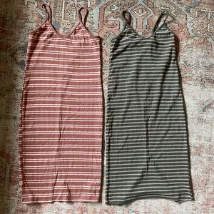 Wild Fable Sweater Knit Fall Bodycon midi dress slit set 2 Olive & Dusty rose